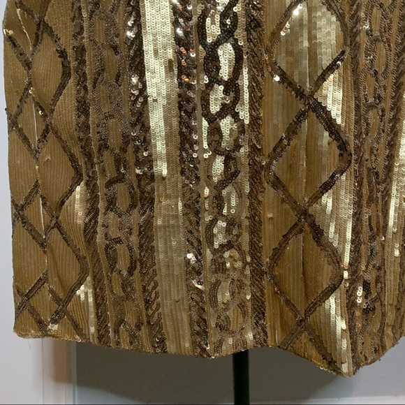 Adrianna Papell Gold Sequin Dress - Picture 4 of 9